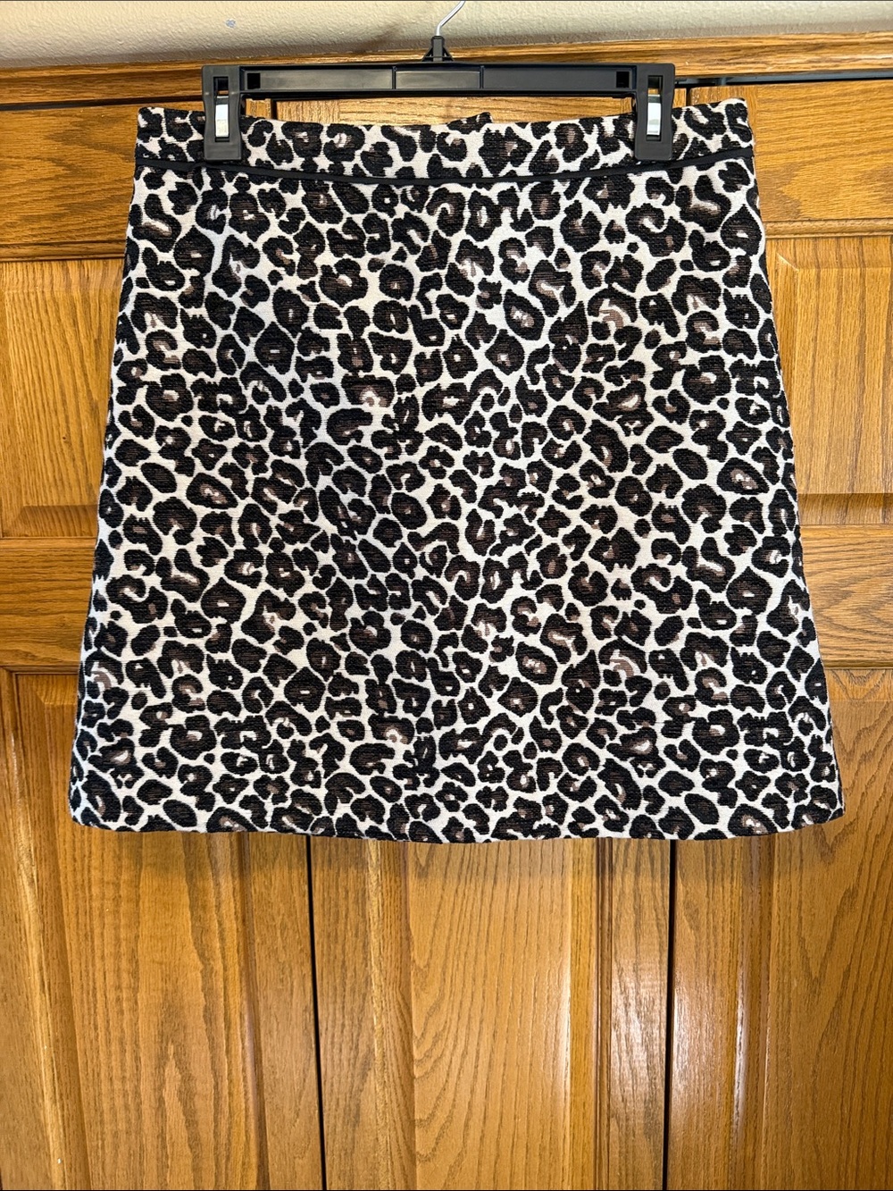 Anthropologie Leopard Print Mini Skirt - Black, White, Brown- Size: 12